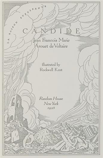VOLTAIRE, JEAN FRANÇOIS MARIE AROUET DE.  ROCKWELL KENT.  Candide.
